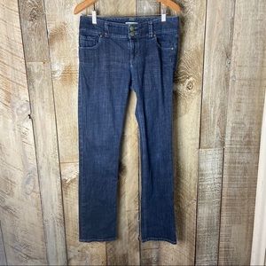 cAbi Strait Leg Mid Rise Medium wash Denim Jeans